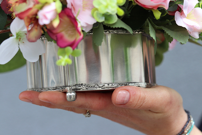 Montreal Pink, wyjątkowa kompozycja kwiatowa w cynowanym naczyniu, wys.20cm