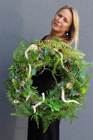 duży egzotyczny wianek, Wooden Style, śr.55cm