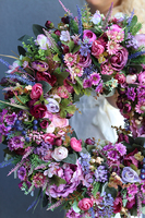 atrakcyjny kwiatowy wianek, Jesień we Wrzosach, śr.45cm 