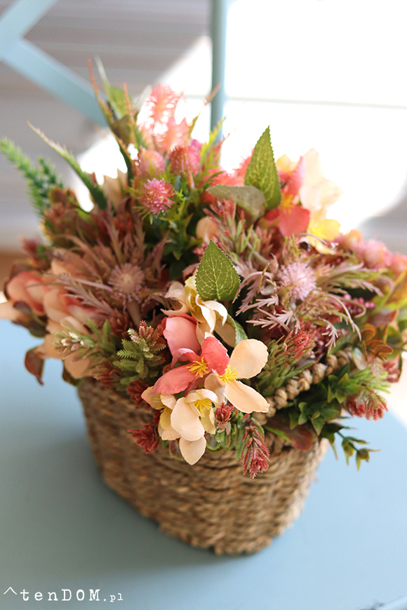 ciepły kosz pełen kwiatów, Yvena, wym.27x26x24cm 