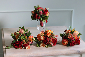 czerwony bukiet, Pełnia Lata, komplet 4szt