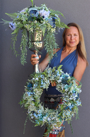 atrakcyjny wianek na Twoje drzwi, Manfredo Blue, śr.45cm  