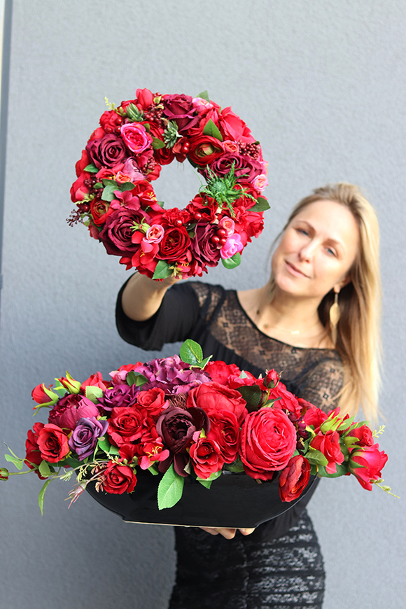 bukiet / kwiatowa kompozycja Red Fire 2, wys.28cm