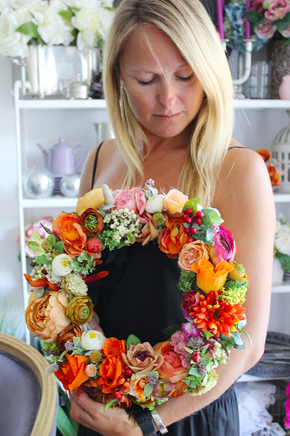 dekoracyjny wianek Orange Moments, śr.36cm