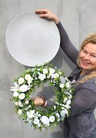 dekoracyjny wianek / stroik Nestro na plastikowym talerzu, z jajkiem, śr.40cm