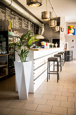 Rossa donica jasny marmurek z wewnętrzną półką 45x90cm