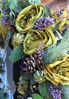 Galicja 3 zjawiskowy zielony wianek na drzwi, śr. 68cm