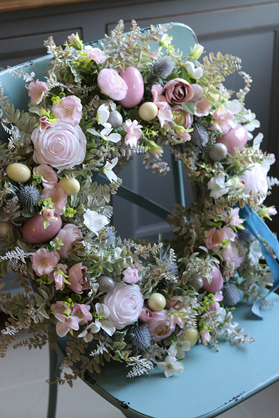 bajeczny wianek wielkanocny, Green Canoe Pastels, śr.56cm 