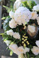 Biała Hortensja, wieniec / wiązanka pogrzebowa, śr.63cm