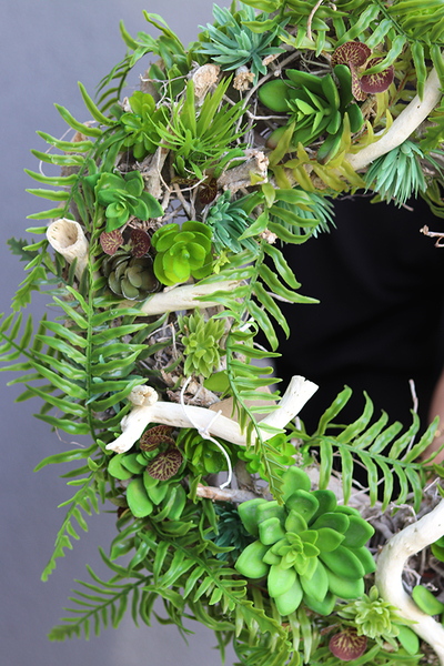 duży egzotyczny wianek, Wooden Style, śr.55cm