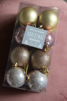 bombki / zawieszki z tworzywa sztucznego, Pudrove Święta, kpl.16szt 