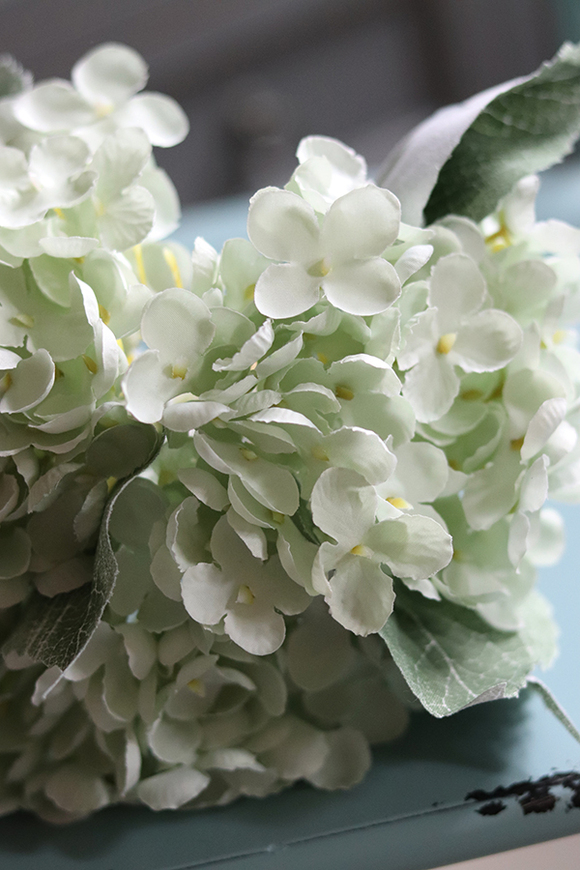 bukiet hortensji, Pastel Melody, mięta, 4szt. dł.36cm