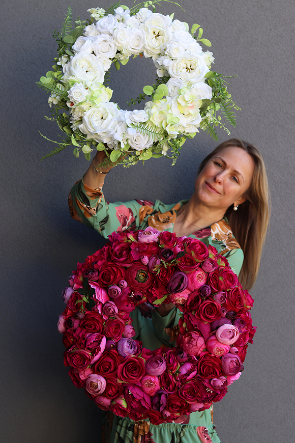 bardzo bogaty wianek na drzwi, Tivoli, śr.50cm 