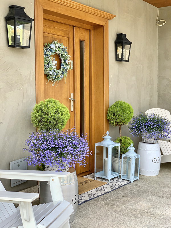 Błękitna Łąka, dekoracyjny wianek na drzwi, śr.46cm