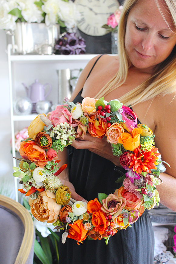 dekoracyjny wianek Orange Moments, śr.36cm