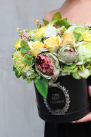 box / bukiet Flowerbox / kompozycja Sunny Summer, wys.32cm