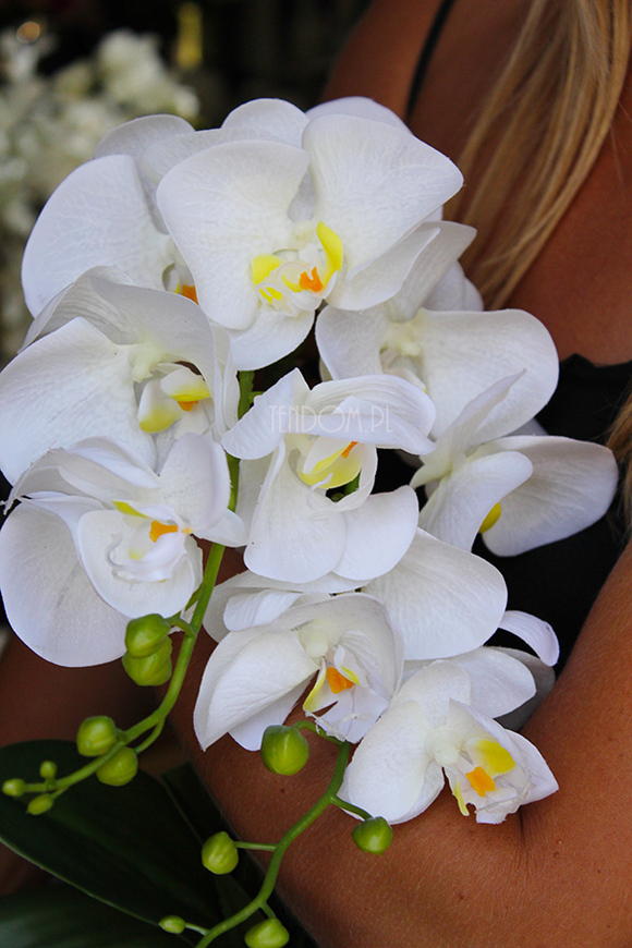 uroczy sztuczny storczyk w pięknej donicy Lanasa, wys.49cm