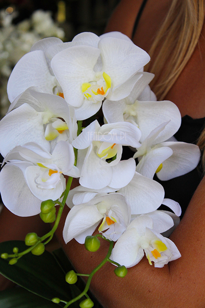 uroczy sztuczny storczyk w pięknej donicy Lanasa, wys.49cm