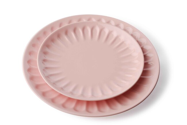 Les Pastels, różowy talerz płaski, śr.27cm