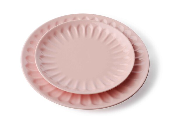 Les Pastels, różowy talerz płaski, śr.27cm