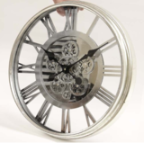 elegancki ścienny zegar Watchmaker Silver, wym.54x54x8.5cm