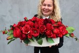bukiet / kwiatowa kompozycja Ekskluzywna Czerwień, wys.22cm