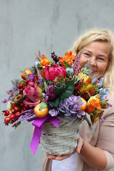 bogaty jesienny kosz Melancholia wys.31cm 