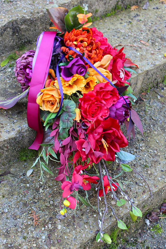 dekoracja, wiązanka nagrobna Jesienne Kwiaty, wym.68cm