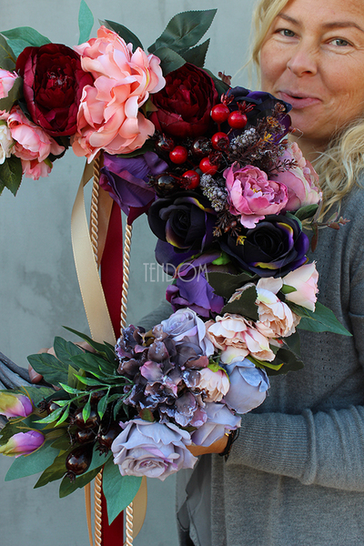 elegancki wianek na drzwi England, śr.42cm 