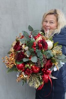 box świąteczny / stroik, Złote Święta, wys.42cm