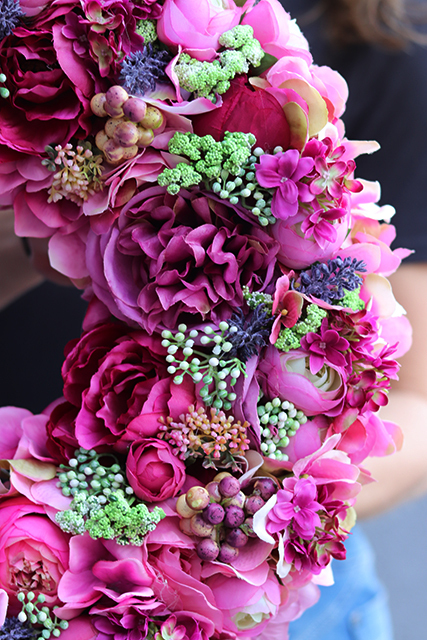 Georra, ogromny wianek na drzwi w kolorze fuksji, śr.45cm 