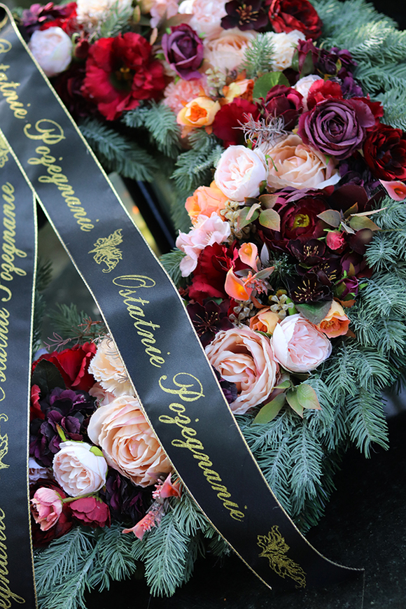 Barwne Wspomnienia, wieniec / wiązanka pogrzebowa, śr.60cm