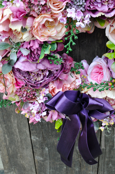 dekoracyjny, bardzo duży wianek na drzwi Silviana, śr. 50cm