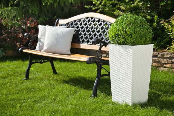 Fantasy donica rattan kremowa 25x46cm