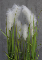 Amaro, kompozycja w szarej donicy Fiberglass z trawami, wys.168cm