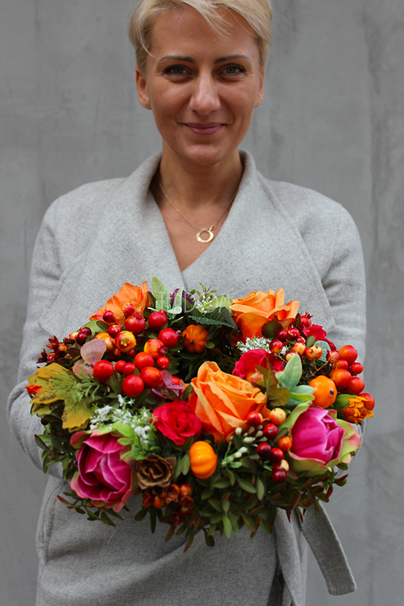 dekoracyjny wianek na drzwi Jesienna Samba, śr.25cm 