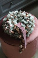 atrakcyjny świąteczny wianek/stroik, Pudrove Święta, śr.30cm 