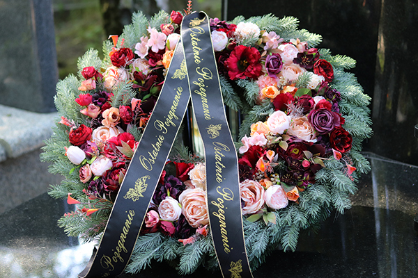 Barwne Wspomnienia, wieniec / wiązanka pogrzebowa, śr.60cm