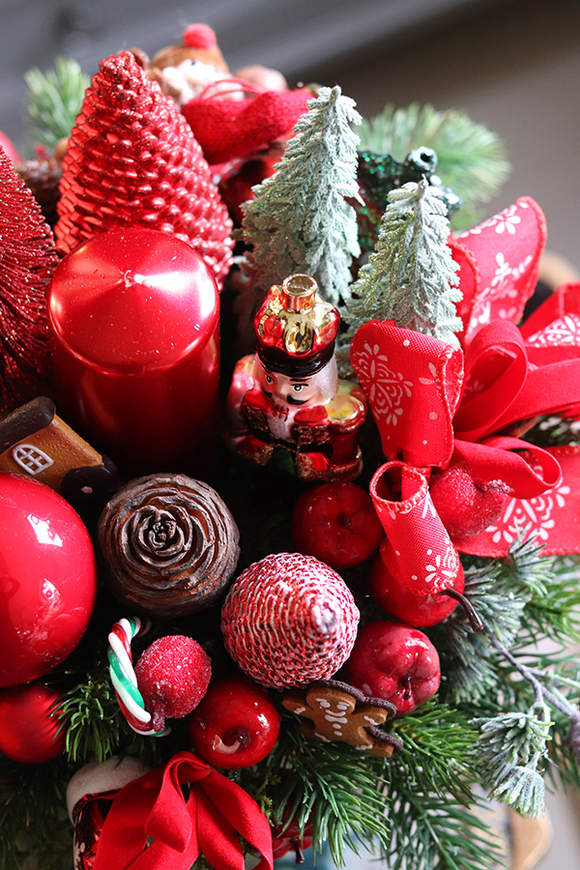 box świąteczny / stroik, Gwiazdka z Leonem Green, wys.32cm 