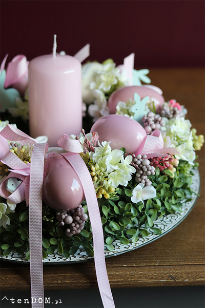 Alicja, wielkanocny stroik ze świecą, śr.33cm