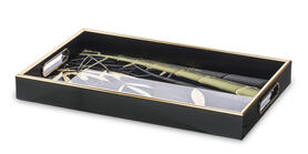 Bamboo Black Style, elegancka taca melaminowa, wym.40x25x5cm