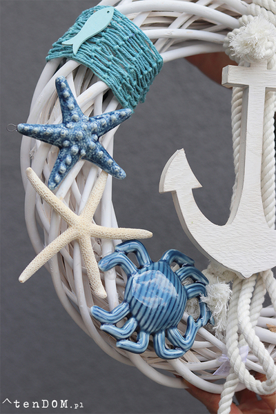 marynistyczny wianek na drzwi, Zakotwiczony, śr.35cm