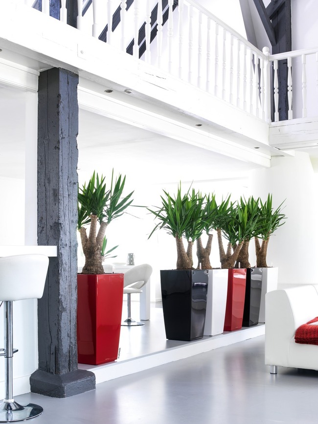 Cubico Premium, elegancka donica z nawadnianiem, czerwona, wys.75cm