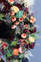 bogaty kwiatowy wianek, Jesienna Zorza, śr.45cm