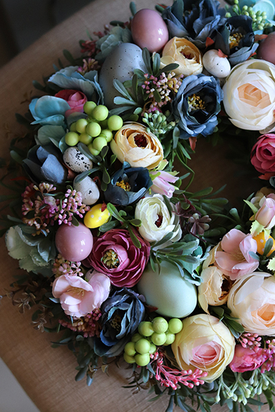 Teronata, gęsty wianek na drzwi / stroik na stół, śr.32cm