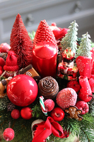 box świąteczny / stroik, Gwiazdka z Leonem Green, wys.32cm 