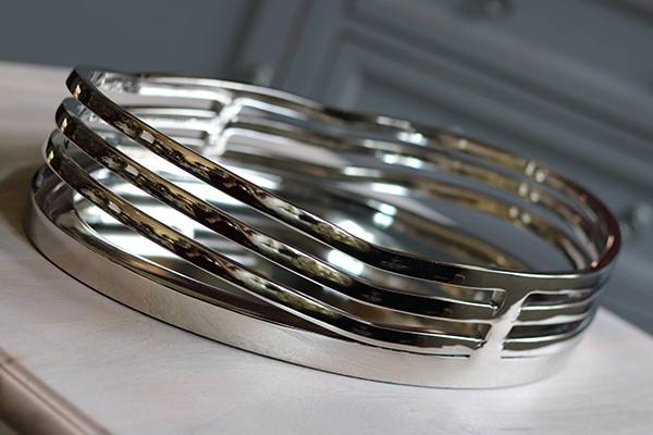 Glamour Oval, elegancka lustrzana taca, wym.10x44x30cm 