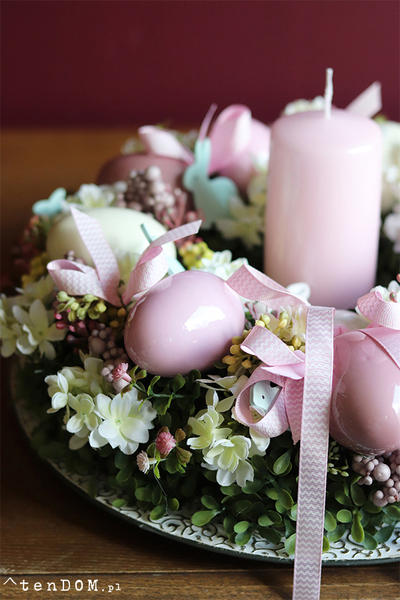 Alicja, wielkanocny stroik ze świecą, śr.33cm