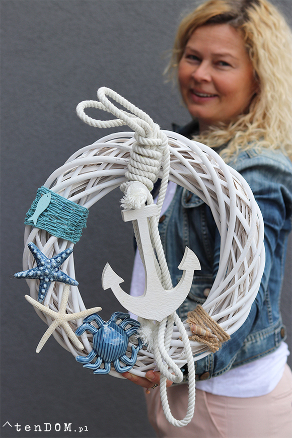 marynistyczny wianek na drzwi, Zakotwiczony, śr.35cm