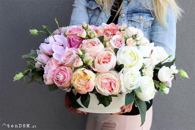 dwustronna kompozycja kwiatowa, Queen Bella, wym.35x52cm